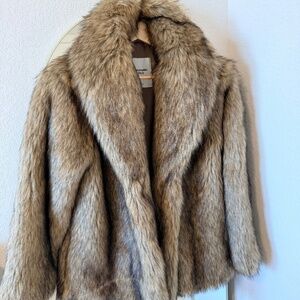 Abercrombie & Fitch Faux Fur Coat | Brown | Size S